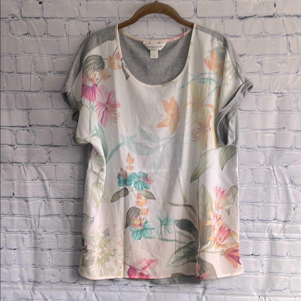 Christopher & Banks Floral Print Women's‎ Top Size Large Blouse